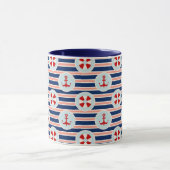 Mug Rayures et motif de points nautiques (Centre)