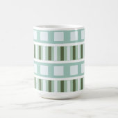 Mug Rayures géométriques carrées vert sarcelle (Centre)