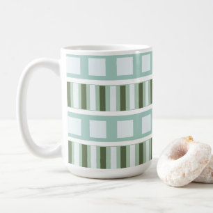Mug Rayures géométriques carrées vert sarcelle