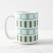 Mug Rayures géométriques carrées vert sarcelle (Gauche)