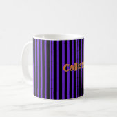 Mug Rayures gothiques violettes et noires (Devant gauche)