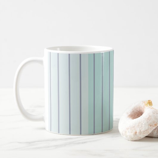 Mug Rayures Gris Bleu Sarcelle (Avec donut)