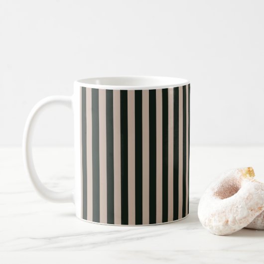 Mug Rayures Gris Vert Foncé (Avec donut)