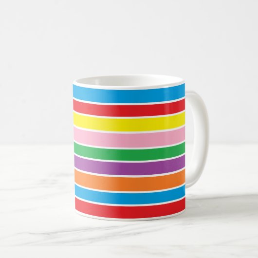 Mug Rayures horizontales arc-en-ciel (Devant droit)