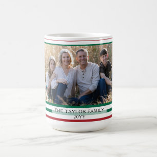 Mug Rayures horizontales rouges et vertes Photo classi