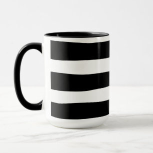 Mug Rayures irrégulières - Noir et Blanc 
