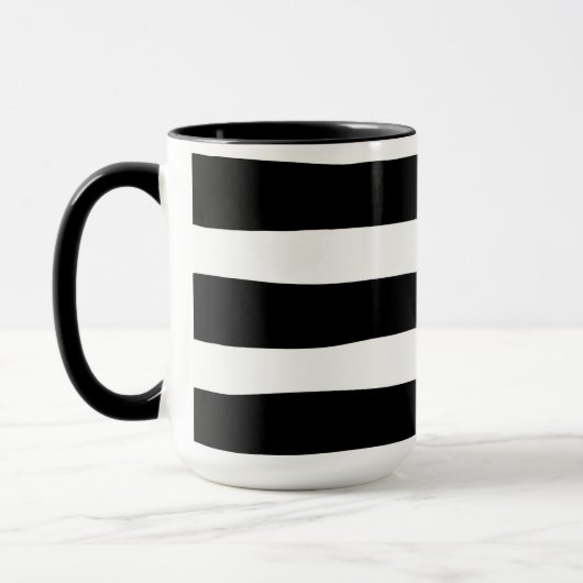 Mug Rayures irrégulières - Noir et Blanc (Gauche)