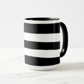 Mug Rayures irrégulières - Noir et Blanc (Devant droit)