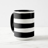 Mug Rayures irrégulières - Noir et Blanc (Devant gauche)