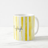 Mug Rayures Jaune Citron  (Devant droit)
