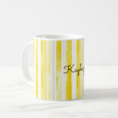 Mug Rayures Jaune Citron  (Devant gauche)