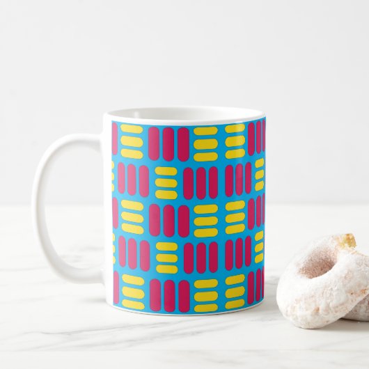 Mug Rayures Jaune Rose (Avec donut)
