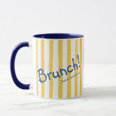 Mug Rayures jaunes Bold Blue Brunch Réception de maria (Gauche)