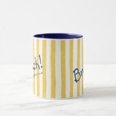 Mug Rayures jaunes Bold Blue Brunch Réception de maria (Centre)