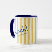 Mug Rayures jaunes Bold Blue Brunch Réception de maria (Devant gauche)