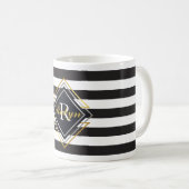 Mug Rayures Luxe de monogramme (Devant droit)