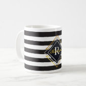Mug Rayures Luxe de monogramme (Devant gauche)