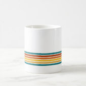 Mug Rayures minimalistes monogrammées rétro (Centre)