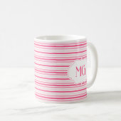 Mug Rayures minimalistes monogrammes rétro (Devant droit)