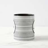 Mug Rayures Noir et Blanc Initiale Personnalisée (Centre)