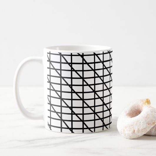 Mug Rayures Noir et Blanc Rayures (Avec donut)