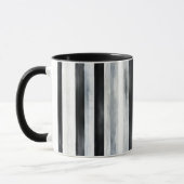 Mug Rayures Noir Gris Blanc (Gauche)