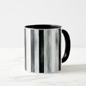 Mug Rayures Noir Gris Blanc (Devant droit)