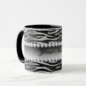 Mug Rayures noires de zèbre d'aluminium de Faux sur (Devant gauche)