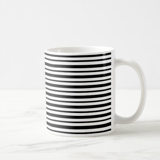 Mug Rayures noires et blanches épaisses et minces (Droite)