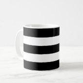 Mug Rayures noires et blanches horizontales (Devant gauche)