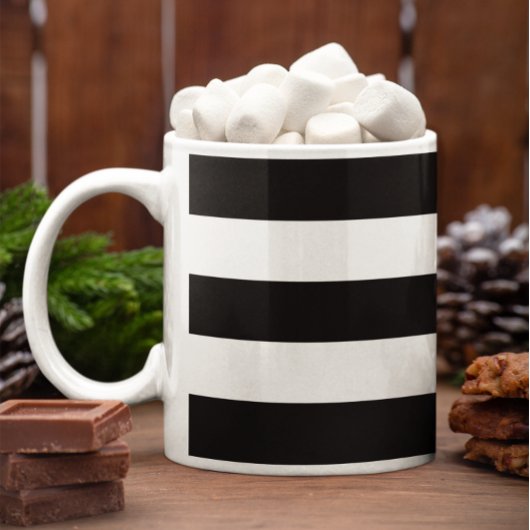 Mug Rayures noires et blanches horizontales