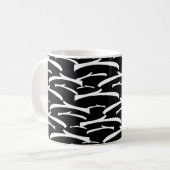 Mug Rayures noires et blanches motif abstrait (Devant gauche)