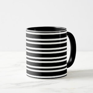 Mug Rayures noires et blanches motif sans fin