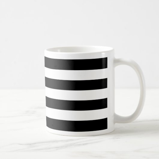 Mug Rayures noires et blanches simples et grasses (Droite)
