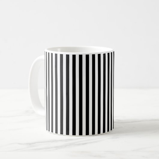 Mug Rayures noires et blanches verticales (Devant gauche)