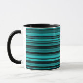 Mug Rayures noires et sarcelle (Gauche)