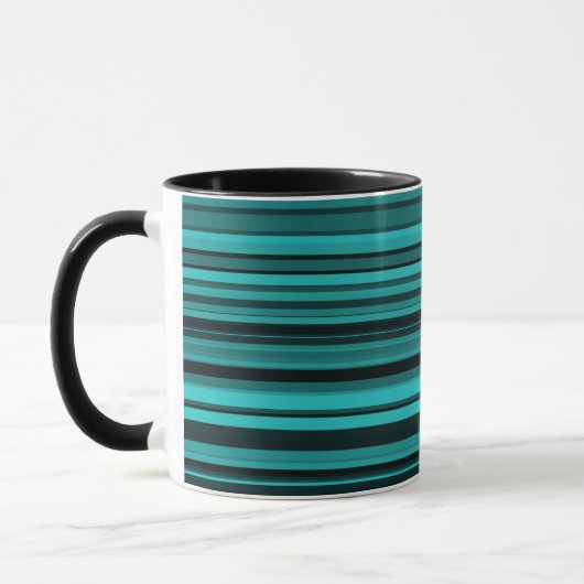 Mug Rayures noires et sarcelle (Gauche)