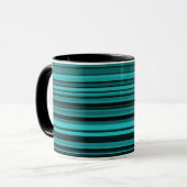 Mug Rayures noires et sarcelle (Devant gauche)