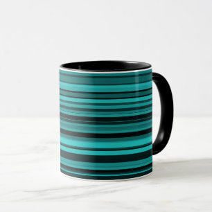 Mug Rayures noires et sarcelle