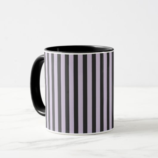 Mug Rayures noires violettes (Devant gauche)