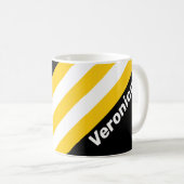 Mug Rayures Nostalgiques Bumblebee avec Nom (Devant droit)
