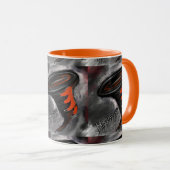 MUG RAYURES ORANGE ET NOIR  (Devant droit)