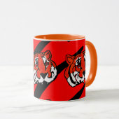 MUG RAYURES ORANGE ET NOIRE  (Devant droit)