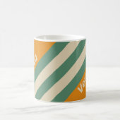 Mug Rayures Orange Rétro avec Nom (Centre)
