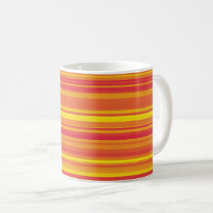Mug Rayures Orange Rouge Jaune