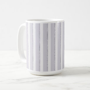 Mug Rayures Pailletées Violet Lavande Blanc