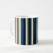 Mug Rayures polo irlandaises bleu et or (Devant gauche)