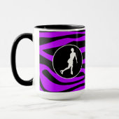 Mug Rayures pourpres électriques de zèbre ; Patinage (Gauche)