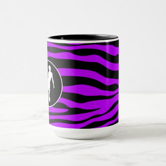 Mug Rayures pourpres électriques de zèbre ; Patinage (Centre)