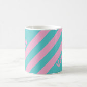 Mug Rayures Rétro de South Beach avec Nom (Centre)